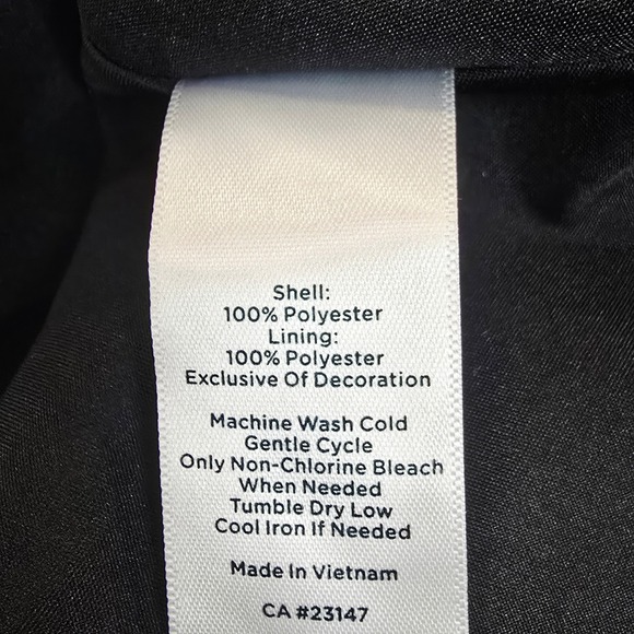 Talbots Black White Polka Dot Sleeveless Floral Embroidered Dress Size 6 - Picture 9 of 9